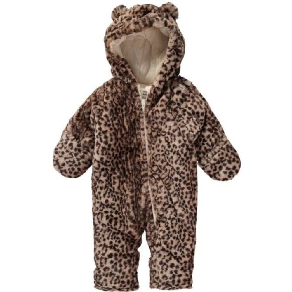 Carter’s 6-9 Mo Cheetah/Leopard Hooded Baby Pram Bunting Suit